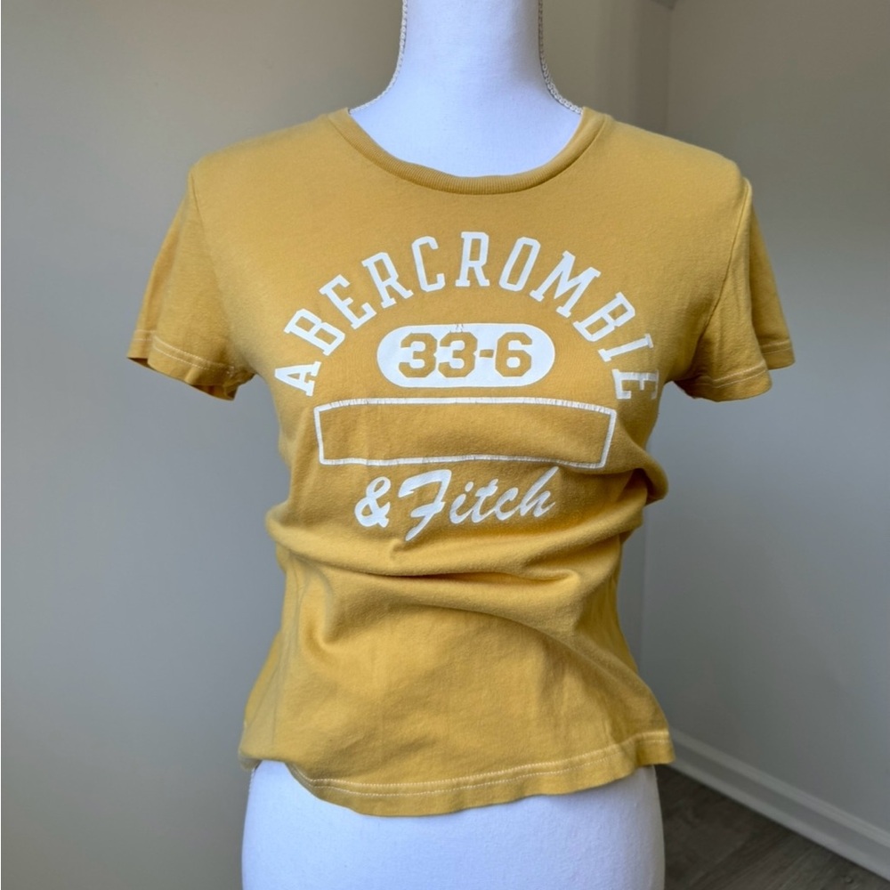 Yellow Abercrombie and Fitch Baby Tee - Picture 1 of 9